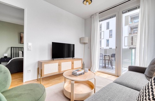 Vienna Apartment | Luxe Marinatower 2BR w/Gym & Elevator, nr metro U2, by Blueground