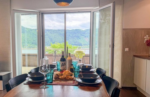 Bodensdorf Apartment | Modern apartment with lake view at Lake Ossiach.