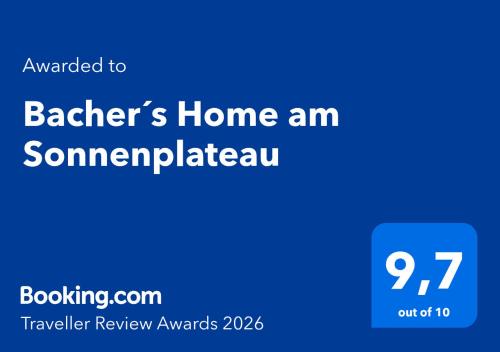 Bacher´s Home am Sonnenplateau