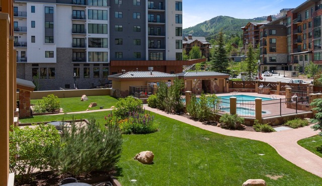 Perfect for Summer Balcony with Pool View Heart of Village in Park City
