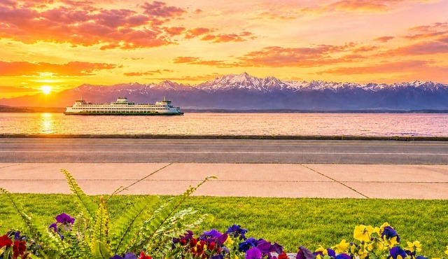 Serene Waterfront Escape - 2BR with Mountain Views & A/C in Seattle