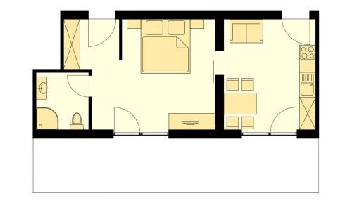 One-Bedroom Apartment with Terrace