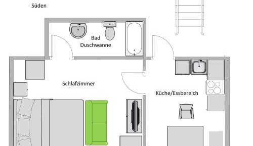 One-Bedroom Apartment with Garden View