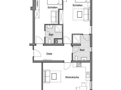 Two-Bedroom Apartment with Balcony