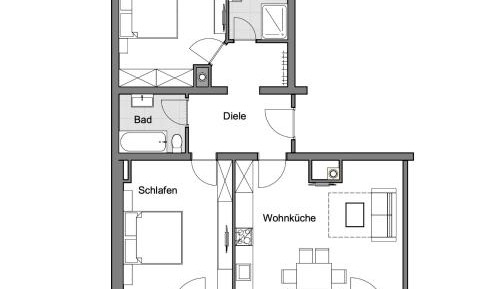 Two-Bedroom Apartment with Balcony