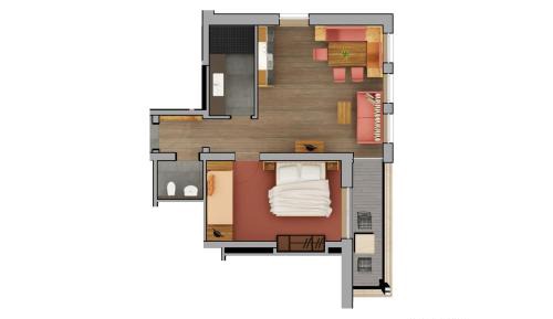 One-Bedroom Apartment with Balcony - Top 6